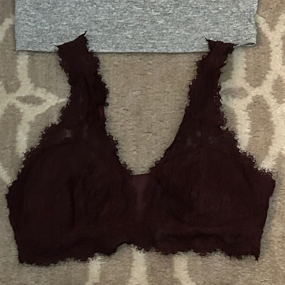 Set of 3 Aerie, SHEIN and Steve Bralettes - Gray, Burgundy, Black, size S - Picture 2 of 12